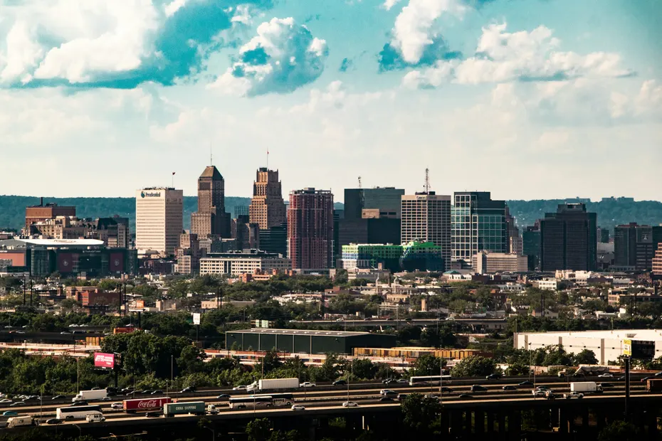 Tall buildings in downtown Newark, New Jersey